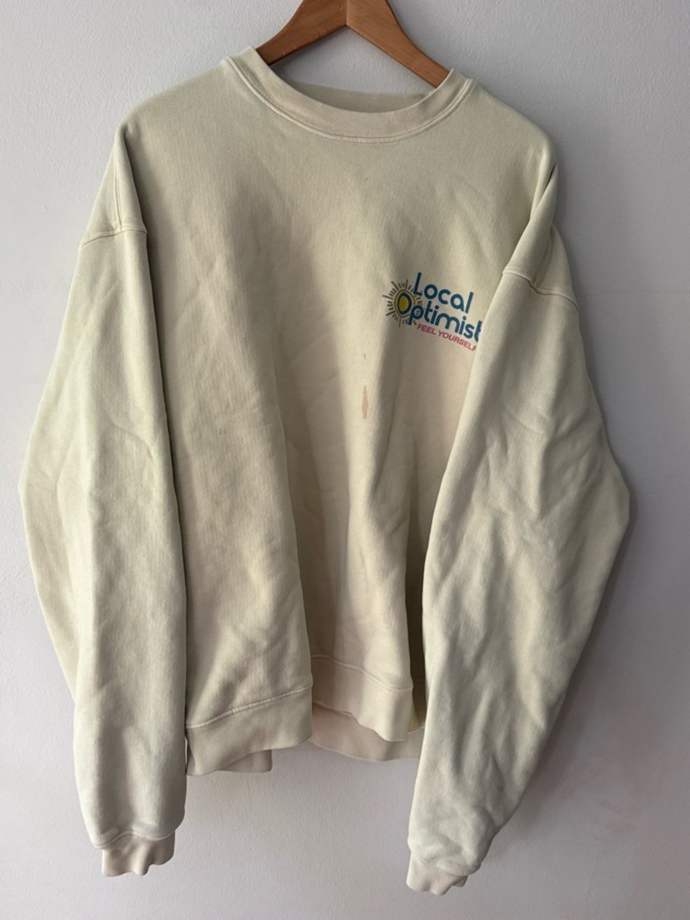 Madhappy Local Optimist Group Ivory / Tan Crewneck Sweatshirt